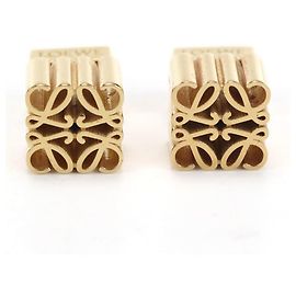 Loewe Anagram Gold Stud Earrings Golden