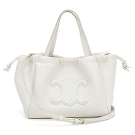 Céline Sac à main cabas petit modèle avec cordon de serrage Celine Blanc