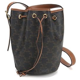 Céline Bolsa de Ombro em Lona Triomphe da Celine Marrom