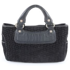 Céline Celine C Macadam Leather Tote Bag Black