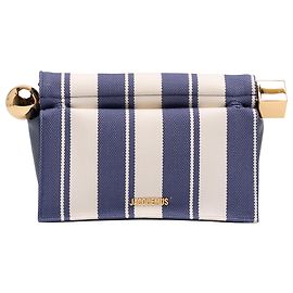 Jacquemus White Bicolor Raffia La Pochette Rond Carre White