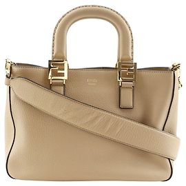 Fendi Beige Piccola Borsa Selleria FF in Pelle Beige