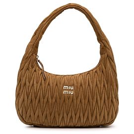Sac Wander en suède matelassé marron Miu Miu Marron Camel