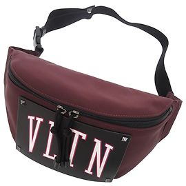 Bolsa de cinto VLTN Rockstud em nylon e couro vermelho Valentino Vermelho Bordeaux