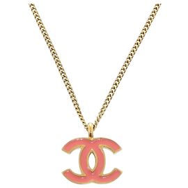 Collier pendentif en émail doré CC de Chanel Autre
