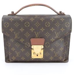 Sac à main en cuir Monceau M51185 Monogram Louis Vuitton Marron