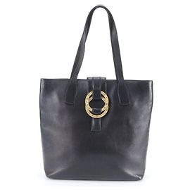 Bulgari Bvlgari Chandra Leder Tote Bag Schwarz