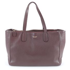 Bulgari Bvlgari Leather Tote Bag Red Dark red