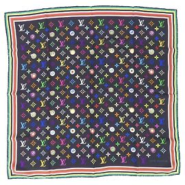 Sciarpa in seta nera Louis Vuitton Nero