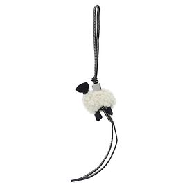 Charm per borsa in pelle di vitello Loewe Nero Bianco