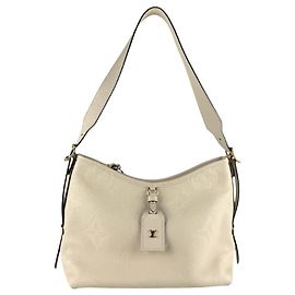 Borsa a Spalla Monogram Empreinte Louis Vuitton Beige Crudo