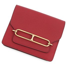 Monedero Roulis de Hermès en Rouge H Roja