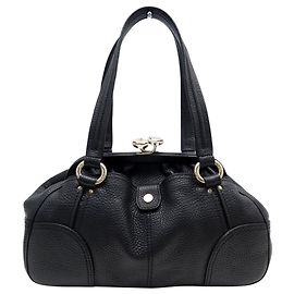 Céline BORSA CELINE KISS-LOCK A FORMA DI DOTTOR IN PELLE GRAIN NERA Nero