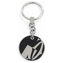 NEW CARTIER MUST KEYCHAIN T1220449 PALLADIUM STEEL BLACK ENAMEL KEY RING Silvery