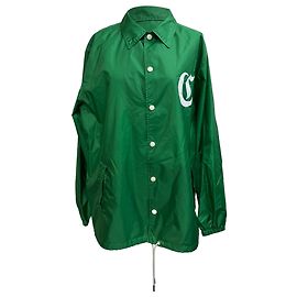 Céline Celine Logo-Print Coach Jacket in Green Polyamide Green