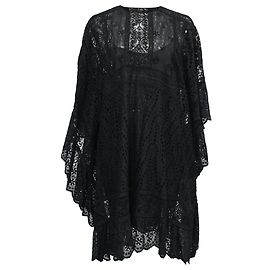 Robe Mini Kaftan à Oeillets Valentino Garavani en Coton Noir Noir