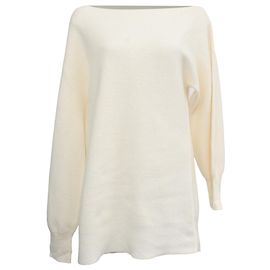 Pull en coton surdimensionné en tricot Theory Blanc Écru