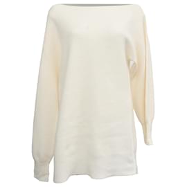 Oversized Strickpullover aus Baumwolle von Theory Weiß Roh