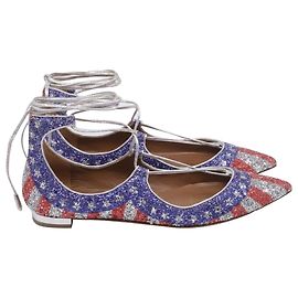 Sapatilhas Aquazzura Christy Bandeira dos EUA em Glitter Multicolorido Multicor