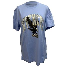 Camiseta de algodón azul con estampado de logo de águila Givenchy Azul