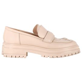 Gianvito Rossi Plattformslipper aus nude Leder Braun Fleisch