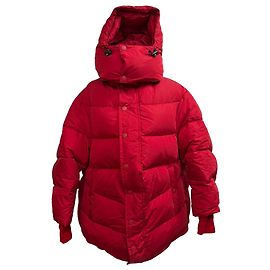 Balenciaga Puffer Coat in Red Polyester Red