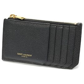 Monedero de cuero negro Saint Laurent Negro