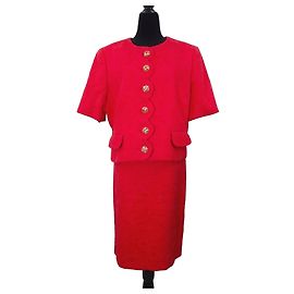 Valentino Garavani Valentino Carisma tailleur rosso in cotone anni '90 Rosso
