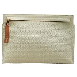 Clutch Bag Anagram T Loewe Repeat Braun Hellgrün