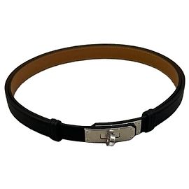 Cinto Hermès Kelly 18 em couro Epsom preto paládio Preto