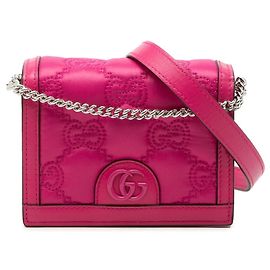 Gucci GG Marmont Matelassé Mini Chain Handbag Pink