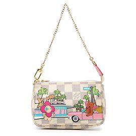 Mini Pochette Vivienne Damier Azur de Louis Vuitton Blanc Multicolore