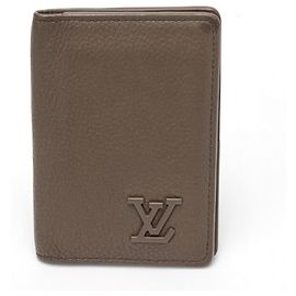Louis Vuitton Brown Leather Card Case Brown