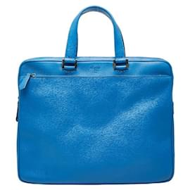 Fendi Light Blue Leather Briefcase Light blue