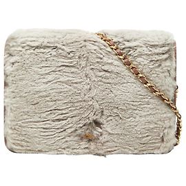 Bolsa de ombro Chanel Coco Mark Wallet Chain Marrom Rosa