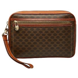Céline Borsa Clutch Celine Macadam Marrone