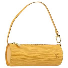 LOUIS VUITTON Epi Soufflot Pouch Yellow LV Auth ka3599A Yellow
