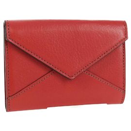 Cartier Estuche para tarjetas de cuero burdeos Auth am11308V Burdeos