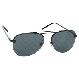Occhiali da sole LOUIS VUITTON Clockwise metallo Nero Z1019E LV Auth YKZ1407M Nero