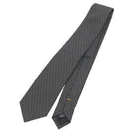 FENDI Corbata de seda gris Auth 174924 Castaño