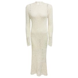 Vestido maxi de punto de croché en marfil de Zimmermann Beige
