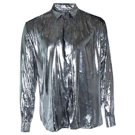 Camicia in lame argento Saint Laurent (2017) Argento