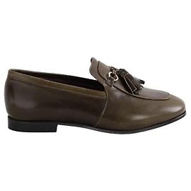 Mocassins Soeur en cuir kaki taille 36 Kaki