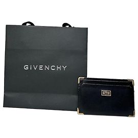 Vintage Givenchy Leather Card Holder Black Black