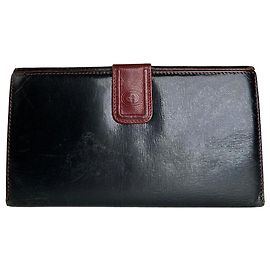Vintage Gucci Leather Long Wallet Black Black