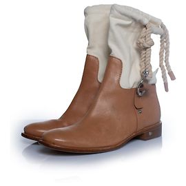 Céline Celine, Botas de cowboy de couro e lona Marrom Outro