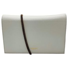 Autre Marque Clutch de couro Arno Vitello branco Elena de Chiara Boni com alça de corrente Branco