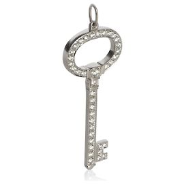 Tiffany & Co. Platinum Diamond Oval Key Pendant Other