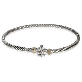 Bracciale a gancio in cavo Fleur De Lis in oro giallo e argento sterling di David Yurman Altro