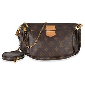 Louis Vuitton Kaki Monogramma Tela Multi Pochette Accessori Marrone